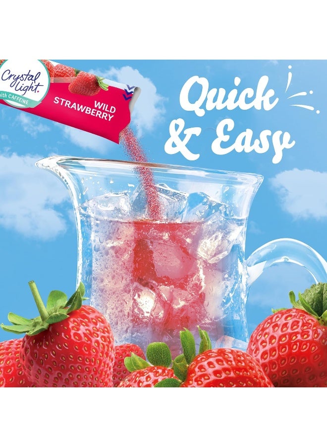 Crystal Light Wild Strawberry Artificially Flavored Powdered Drink Mix with Caffeine, 120 ct Pack, 12 Boxes of 10 On-the-Go-Packets - Image 5